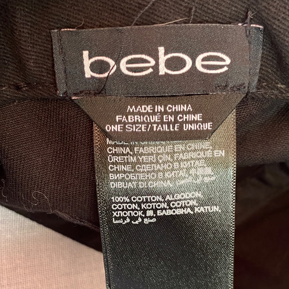 Bebe Black Cap with Rhinestone Embellishment - Picture 16 of 17
